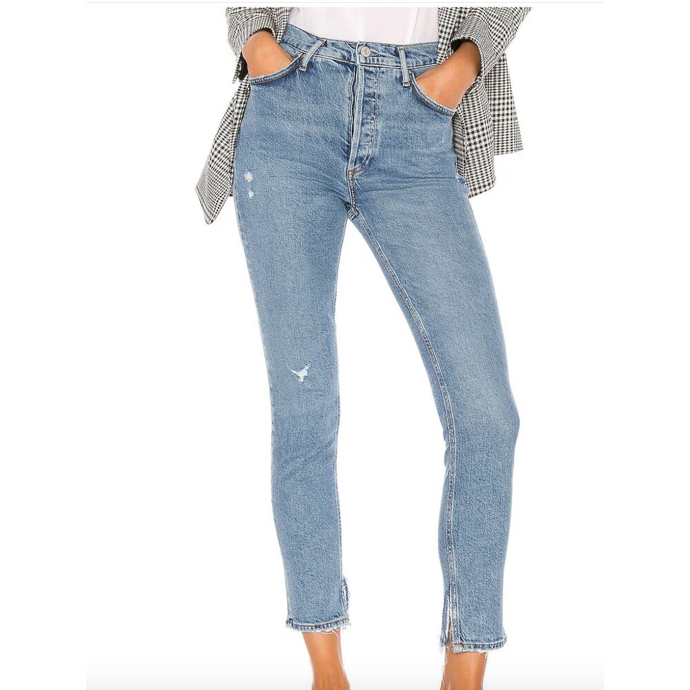 Agolde Nico High Rise Slim in Headlines Wash Blue sz 24